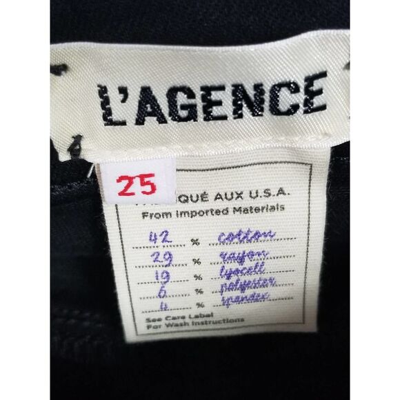 L'AGENCE Mazzy Skinny Low Rise Stretch Ankle Jean Black Size 25 NWT MSRP $279 - Picture 7 of 7